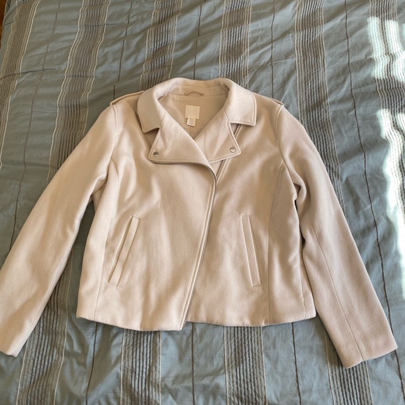 Cream Fabric Zip-Up Jacket - Picture 1 of 3